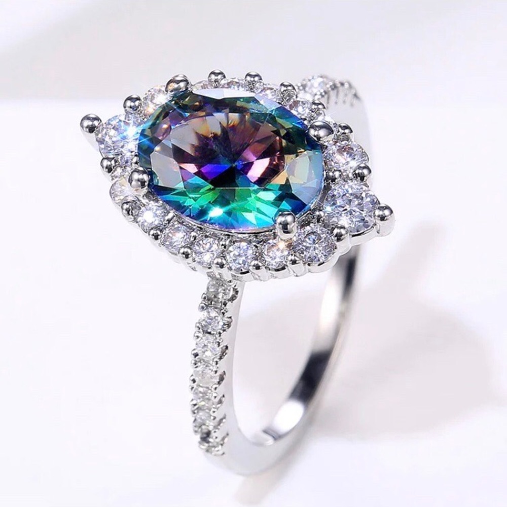 NEW Luxury 💎 Diamond Bague Sterling Silver Ring - Picture 8 of 8